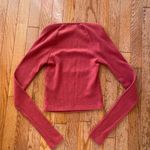 Urban Outfitters berry red ribbed square neck long sleeve top Photo 9