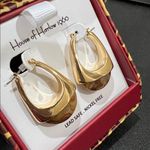 House of Harlow 1960 | Faux Agate Style Hoop Earrings Gold Photo 3