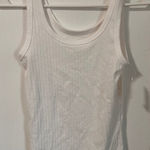 Aerie  Ribbed Tank Top White XS Fitted Scoop‎ Neck Sleeveless Basic Layering Top Photo 0