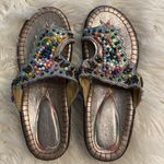 JohnFashion Sandals size 7 BNWOT color silver with lots of beads so cute Photo 9