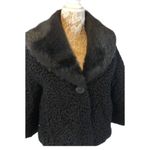 Persian coat with large fur collar in black size medium Photo 2