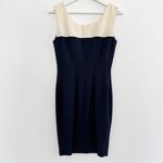 Vintage Marina Babini Wool Holiday‎ Party Dress Cocktail Old Money in Navy Blue Photo 9