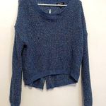 EXPRESS Cable Knit Split Back Pullover Sweater Blue Pink Green Twist Slouchy Fit Photo 3