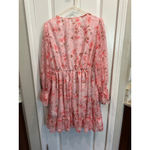 Women's SHEIN CURVE Long Sleeve Floral Dress 1X Pink Brown Photo 1