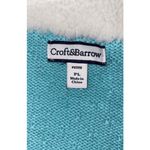 Croft & Barrow Cardigan Womens Teal Open Zip Front Textured Knit Sherpa Photo 5