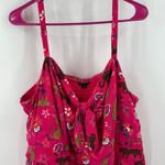 Torrid Jumpsuit Women’s Size 3 Tie Front Culotte Pink Challis Animal Plus Curvy Photo 3