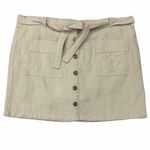 Beige Khaki Linen Blend Button Front Skort Womens Petite XL Tan Size undefined Photo 2
