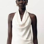 ZARA  satin effect lace halter top Photo 0