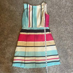 Antonio Melani Striped Pleated Dress Sleeveless Knee Length Pockets 10 Photo 14