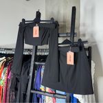 Cult Gaia Valia Crop Off the Shoulder Top & Essie Mini Skirt Set in Black Photo 8