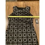 Vince Camuto  lace bodice Sleeveless Floral Eyelet Lined Black Sheath mini Dress Photo 1