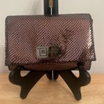 JPK Paris 75 Clutch Bag Brown Metallic Snake Design Glamour Small Photo 0