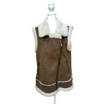 Joie  Suede Sherpa Vest – Size S/P – Taupe Brown with Cream Lining Photo 4