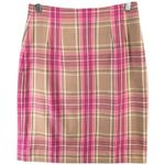 Vintage JG Hook Pencil Skirt 2 Petite Pink Plaid Wool Lined Smart Casual Preppy Size 2P Photo 1
