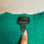 J.Crew Italian Cashmere Cable Knit Crewneck Sweater Green 3/4 Sleeve Size S Photo 6