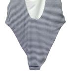 Aerie Super Scoop One Piece Swimsuit Size XL Navy White Stripe Hi Cut Cheeky Photo 8