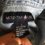 Mountain Lake Vintage Denim Shirt with Embroidered Bear Photo 6