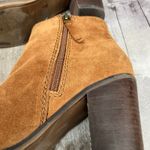 ALDO Suede Boots 8.5 Tan Leather Zipper Ankle Chunky Heel Western Boho Casual Photo 13