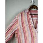 Gap Womens 100% Linen Striped Popover Top Sz XL Breathable Lightweight Beachy Photo 1