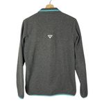Columbia PFG Gray & Blue Half Snap Button Fleece Sweatshirt M Photo 17