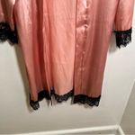 Satin Robe Light Pink Black Lace Trim M Size M Photo 3