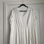 Plus wear NWT solid white color v neck long maxi dress Size XXL Photo 2