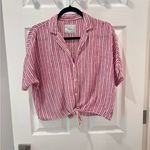 Rails  Theia‎ Striped Pink Tie-Front Blouse size Small Photo 4