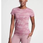 Athleta  Top Organic Daily Camo Crew T Shirt Short Sleeve Purple S Photo 5