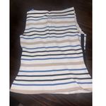 White House | Black Market  SLEEVELESS White Striped TOP- SIZE 10 Lined Photo 5