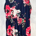 Maxi Dress Sleeveless Racerback Navy Blue Floral New XL Photo 2
