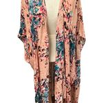 Lovestitch  Open Kimono Duster Floral One Size Boho Casual Resort Lightweight Photo 0