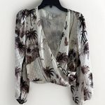 Joie  Long Sleeve‎ Shirt L PalmTree and Cactus Print Boho Photo 1