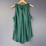 EXPRESS Teal Satin Crew Neck Sleeveless Blouse Size Large Photo 3