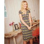 Boden Pink Floral Empire Waist Jersey Midi Dress Sz.14R Size 14 Photo 10