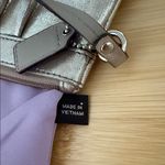 Coach  Metallic Silver/Gold Clutch Wristlet with Hang Tag & Lavender Interior Photo 4