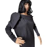 LANVIN Draped Twisted Wool long sleeved sweater dress in gray size small Photo 3
