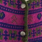 Vintage Hastings & Smith Fair Isle Outdoorsy Wool Cardigan Sweater Large Pink Photo 2