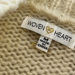 Woven Heart  creme cable knit sweater new size medium Photo 4