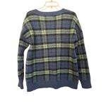 Aeropostale  Green Plaid Soft Knit Oversized Vneck Sweatshirt Women X-Small Photo 2