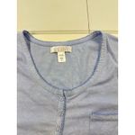 Carole Hochman Nightgown Long Sleeve Blue Floral Knit Henley Sleepwear Womens L Size L Photo 5