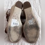 Kate Spade  Brown Leather Strappy Floral Tisdale Espadrille Wedge Sandals Boho-8M Photo 5