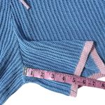 ZARA  Women's Small Knit Lounge Set Blue Pink Trim Short Sleeve Button Top Shorts Photo 7