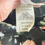 Frederick's of Hollywood Vintage Fredrick’s of Hollywood Floral Crop Tie Top Sheer Black Size Small USA Photo 7