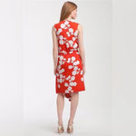 Diane Von Furstenberg  Naira Dress Size 6 Orange Floral 100% Silk Draped Photo 13