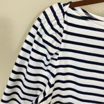 ALC Frank A.L.C Navy Stripes Boat Neck Puff‎ Long Sleeve Blouse Size M Photo 2