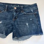 American Eagle  rip jean shorts pockets 4 daisy dukes cut off raw hem distressed Photo 2