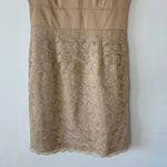 Downeast Basics Beige Satin Lace Formal Dress M Photo 3