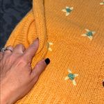 Listicle  women’s size medium floral embroidered button front cardigan mustard Photo 4
