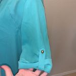 Tea N Rose blue lightweight button Down asymmetrical dress Photo 5