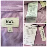 Madewell Polo Crop Tank Top Vibrant Lilac Purple Ribbed Cropped Size Small NEW Photo 7